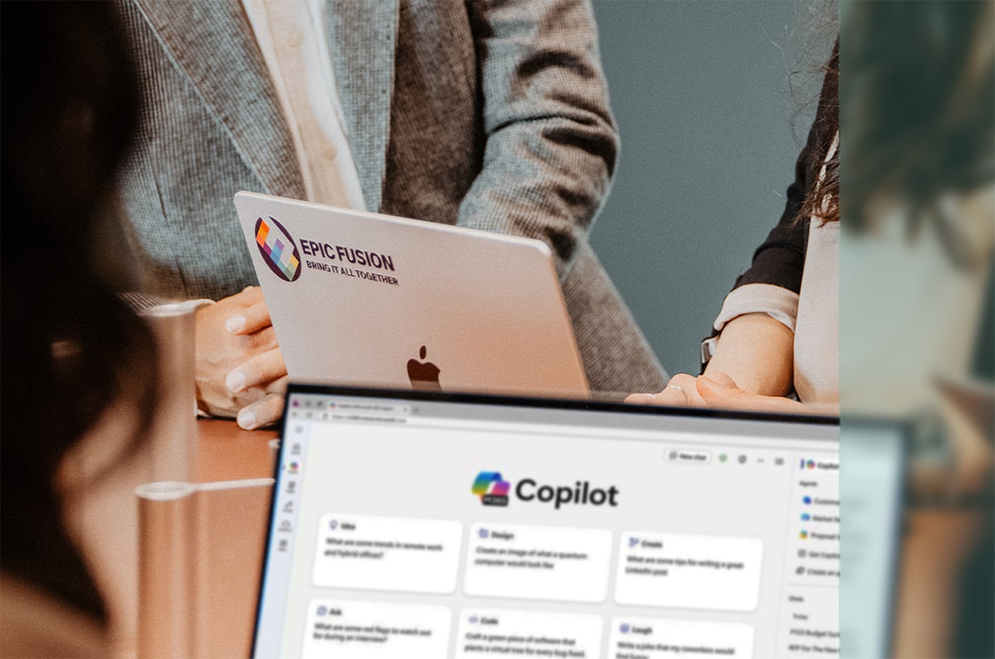 Startseite auf Laptop von Microsoft Copilot KI-Assistent für Microsoft 365